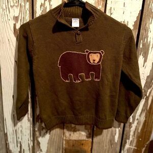 Boys Gymboree bear sweater green/ brown size 5T​